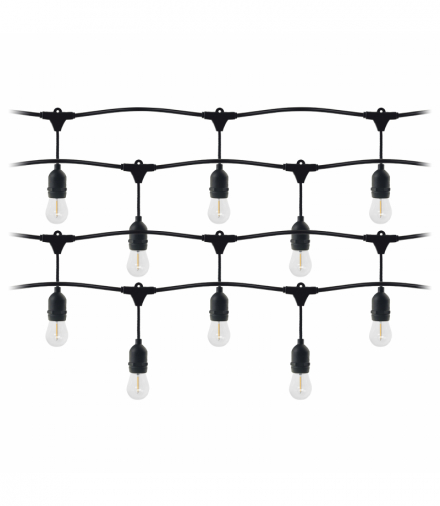 Girlanda oświetleniowa - 1 sznur 20 m (20 opraw) + 20 żarówek LED 1W E27, 3000K + 1 żarówka gratis Orno LG-3/20M/E27/3