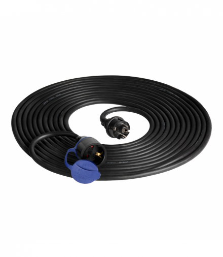 Przedłużacz warsztatowy bryzgoszczelny IP44, 1x2P+Z 20m,kabel gumowy olejoodporny H07RN-F 3x1,5mm², 230VAC/16A, schuko Orno OR-AE-13290(GS)/20M