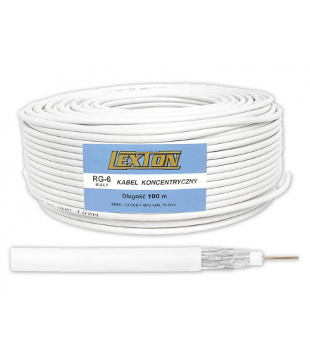 Kabel koncentryczny RG-6, 100m, LEXTON LXK504