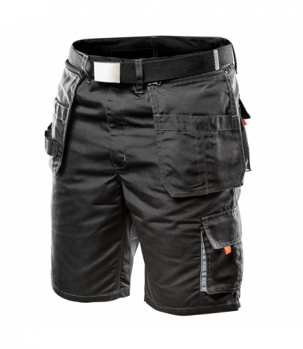 Krótkie spodenki HD, rozmiar S/48, odpinane kieszenie, 35% bawełna, 65% poliester, 267 g/m2, wzmocnione kieszenie, potrójne szwy, parciany pasek, CE, EN ISO 13688:2013 GTX NEO TOOLS 81-270-S