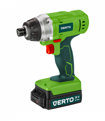 Zakrętarka akumulatorowa 20V, Li-Ion, obroty 0-2000 min⁻¹, prawo/lewo, moment obrotowy 120 Nm, uchwyt narzędziowy 6.35 mm (1/4"), ładowanie akumulatora 1 godz., hamulec wrzeciona, masa 1.1 kg GTX VERTO 50G292