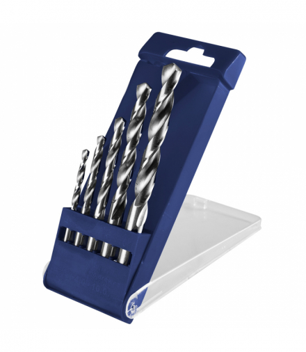 Komplet wierteł ZM-5. Narzędzie wykonane z materiału HSS zgodnie z normą DIN 338 RN. Średnica: 4-10 mmZaostrzenie: 118°. Sztuk w opakowaniu: 5. GTX BAILDON 02705001