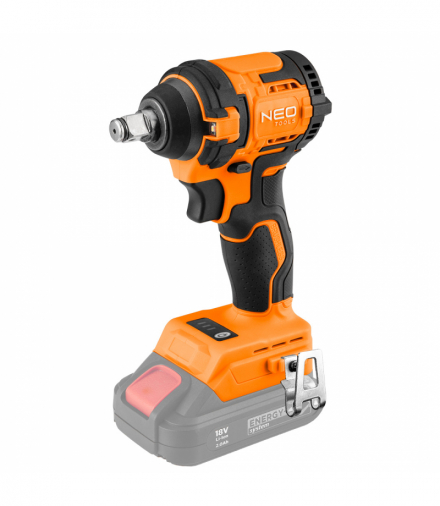 Klucz udarowy bezszczotkowy Energy+ 18V, 350Nm, Compact, oświetlenie LED, czas pracy na akumulatorze: 2Ah-80min, 4Ah-175min, 6Ah-255min, 8Ah-340min, GTX NEO TOOLS 04-613