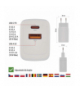 Szybka ładowarka 1x USB-A QC + 1x USB-C PD GaN 45W max. EMOS V04G45