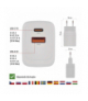 Szybka ładowarka 1x USB-A QC + 1x USB-C PD GaN 20W max. EMOS V02G20