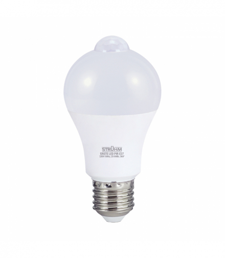 Lampa SMD LED z czujnikiem ruchu ERSTE LED PIR E27 12W NW biały Struhm 04768