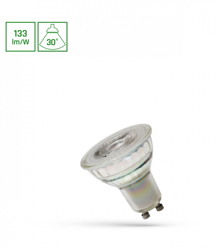 LED GU10 230V 7,5W SMD 30st WW z soczewką szklana SPECTRUM PREMIUM Spectrum WOJ+14707