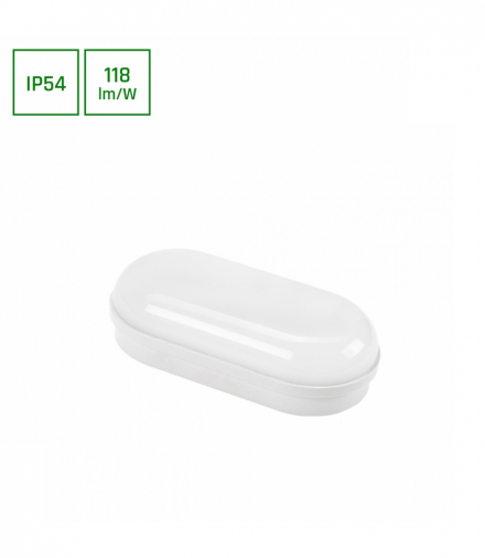 TECHNIC LAMP KANAŁOWA 8W NW 230V 120st IP54 IK10 157x80x46mm BIAŁY owalna Spectrum SLI041044NW_PW