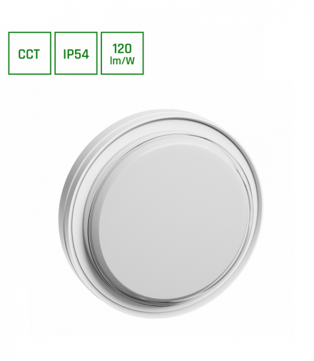 PASTILO 15W CCT 230V 120st IP54 IK10 221x47mm BIAŁY OKRĄGŁA Spectrum SLI042003CCT_PW