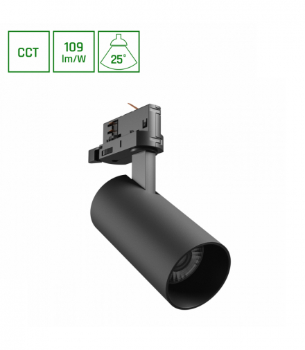 ANDROMEDA PRIME NA SZYNOPRZEWÓD 3F CCT 16W 230V 25st IP20 śr. 63x134x184mm CZARNY SPECTRUM Spectrum SLI033035CCT_PW