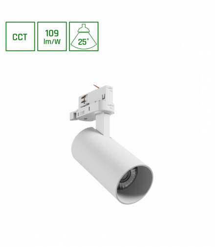 ANDROMEDA PRIME NA SZYNOPRZEWÓD 3F CCT 16W 230V 25st IP20 śr. 63x134x184mm BIAŁY SPECTRUM Spectrum SLI033038CCT_PW