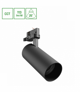 ANDROMEDA PRIME NA SZYNOPRZEWÓD 3F CCT 24W 230V 25st IP20 śr.76x177x228mm CZARNY SPECTRUM Spectrum SLI033036CCT_PW