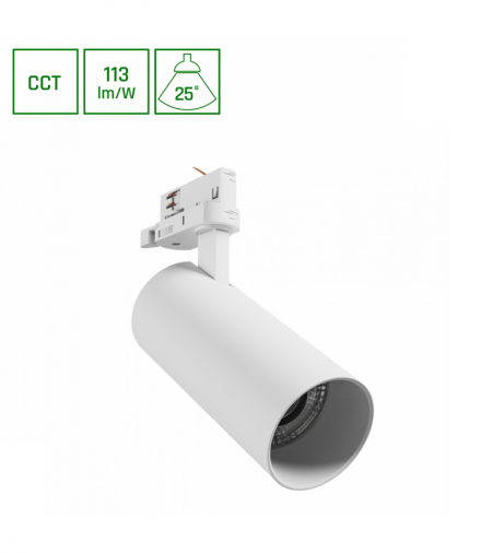 ANDROMEDA PRIME NA SZYNOPRZEWÓD 3F CCT 24W 230V 25st IP20 śr.76x177x228mm BIAŁY SPECTRUM Spectrum SLI033039CCT_PW