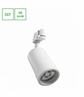 PAVA BASIC NA SZYNOPRZEWÓD 3F 20W CCT 230V 20-45ST IP20 RA80 84X136X185MM BIAŁY Spectrum SLI033032CCT_PW