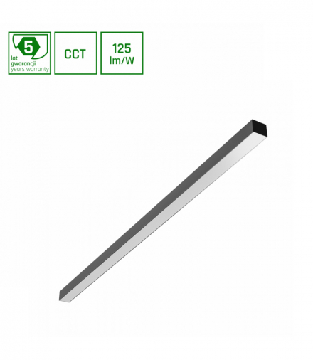 ALLDAY BASIC 40W CCT 230V IP20 1203x42x37mm CZARNY 5 LAT GW. Spectrum SLI047301CCT_PW