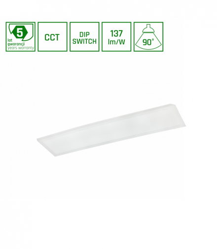 ALGINE PANEL BACKLIGHT 26W/36W/46W CCT 230V 90ST IP20 UGR19 300X1200X34MM BIAŁY 5 LAT GWARANCJI Spectrum SLI035083CCT_PW