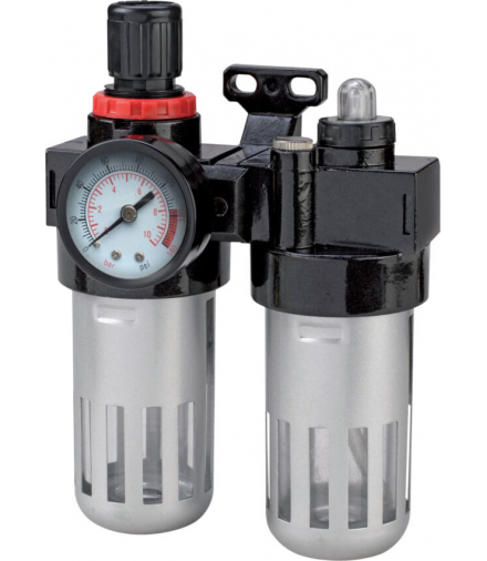 Reduktor z manometrem, filtrem i naolejaczem 1/4", Proline 66387
