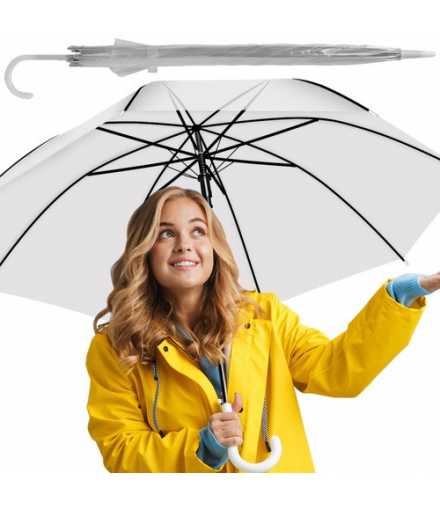 Parasolka przezroczysta biała Malatec 13006