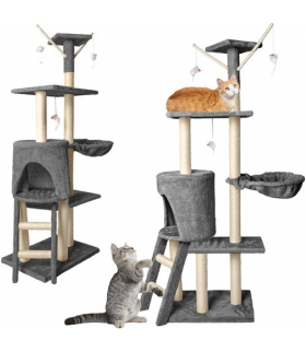 Drzewko dla kota 138cm szare Purlov 13575