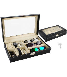 Organizer na zegarki i okulary czarny Iso Trade 13616