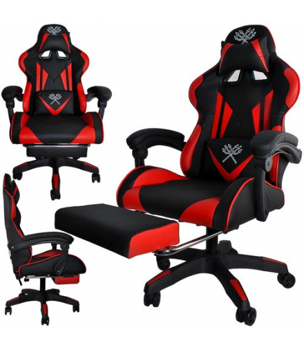 Fotel gamingowy czarno czerwony Dunmoon 13837