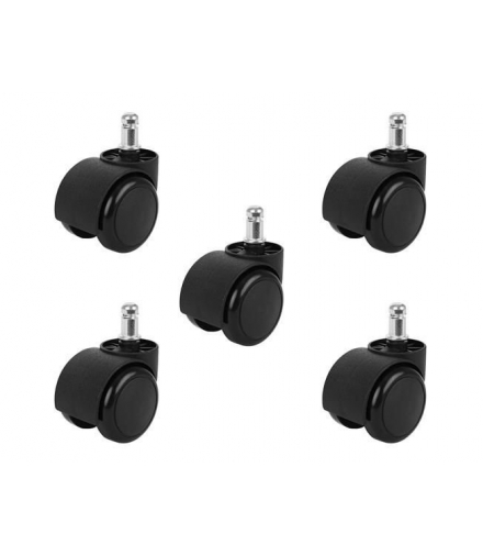 Kółka do fotela biurowego 5szt czarne Malatec 13986