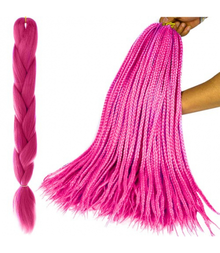 Włosy syntetyczne warkoczyki ciemno różowe Soulima 14526