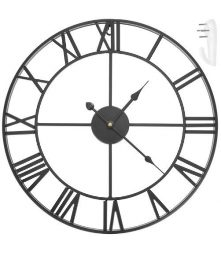 Zegar ścienny retro czarny Ruhhy 14718