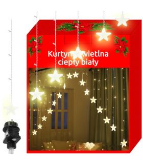 Kurtyna świetlna 136LED ciepły biały 31V KŚ11337 Iso Trade 14762