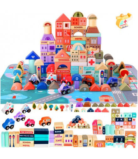 Klocki drewniane miasto Kruzzel 14809