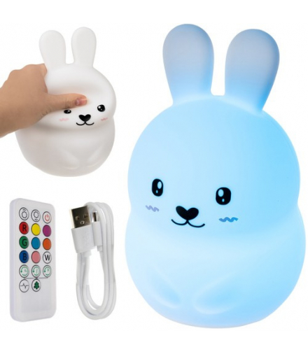 Lampka nocna RGB z pilotem królik Iso Trade 14976