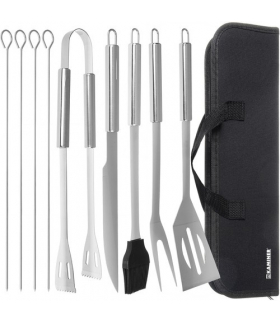 Przybory do grilla zestaw 9 akcesoriów + etui Kaminer 15009