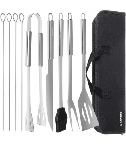 Przybory do grilla zestaw 9 akcesoriów + etui Kaminer 15009