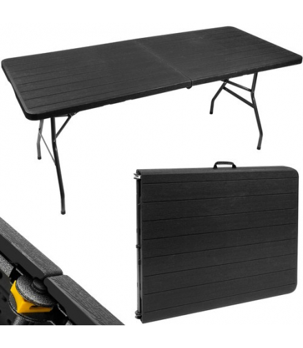 Stół ogrodowy składany czarny 180cm Gardlov 15102