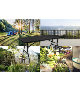 Stół ogrodowy składany czarny 180cm Gardlov 15102