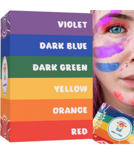 Kolorowy proszek Holi zestaw 6x100g Holi Cow 15274