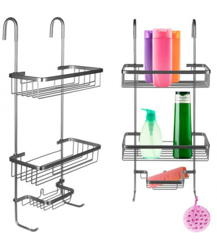 Półka prysznicowa zawieszana srebrna Malatec 15464