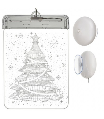 Witraż LED 3D choinka Malatec 15581