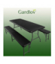 Stół ogrodowy składany 180cm + 2 ławki czarny Gardlov 15910
