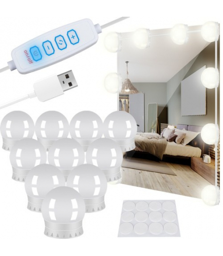 Lampki LED na lustro/ do toaletki 10szt. Izoxis 15926