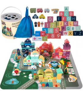 Klocki drewniane miasto 100szt. Kruzzel 19159 16014