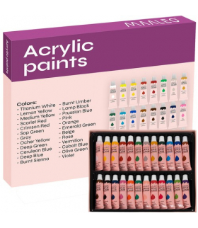 Farby akrylowe 24szt. 12ml. Maaleo 20363 16356