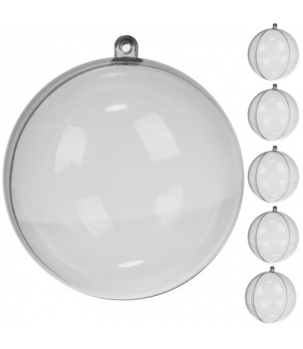 Bombki przezroczyste 10cm zestaw 5szt Ruhhy 22276 16922