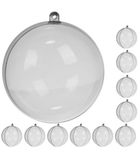 Bombki przezroczyste 10cm zestaw 10szt Ruhhy 22277 16923