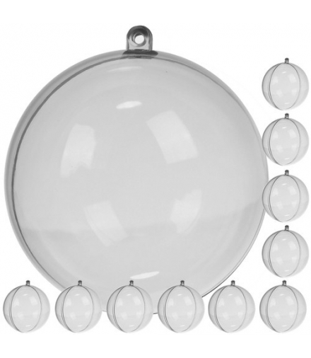 Bombki przezroczyste 12cm zestaw 10szt Ruhhy 22279 16925