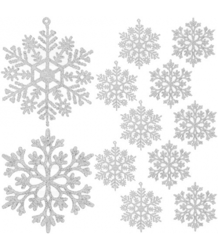 Bombki choinkowe śnieżynki 12szt. Ruhhy 22516 17032