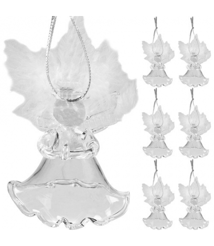 Bombki przezroczyste aniołki 6szt. Ruhhy 22497 17223