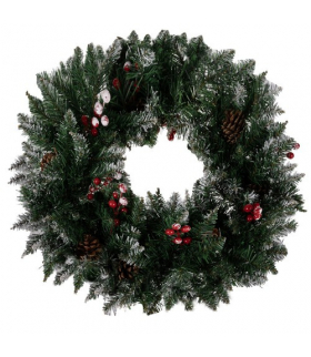 Wianek stroik świąteczny ośnieżony Ruhhy 22302 17243