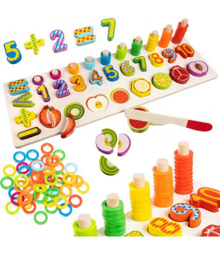 Sorter drewniany na owoce i cyfry 22607 Kruzzel 17278