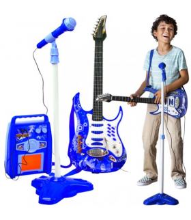 Gitara elektryczna+ mikrofon+wzmacniacz nieb 22409 Iso Trade 17366